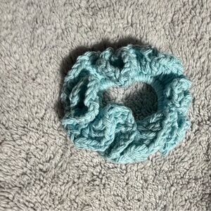 Blue Knitted Hair Scrunchie
